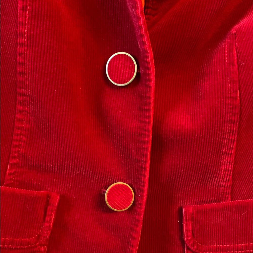 Talbots Women's Red Corduroy Blazer/jacket - Picture 3 of 3